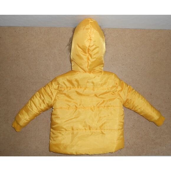 7 For All Mankind Toddlers Yellow Full Zip Hooded Jacket Size 24M Sherpa Lining - Picture 8 of 8